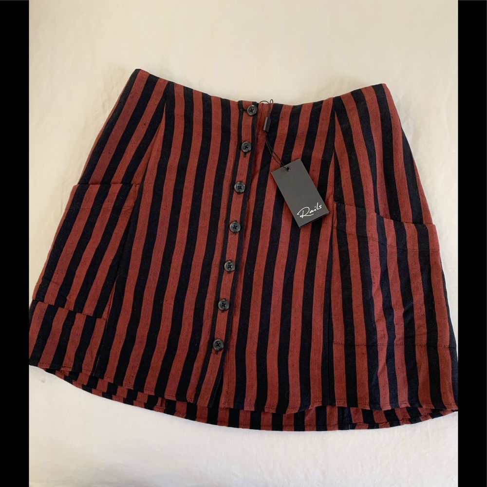 Rails Willow Striped linen skirt